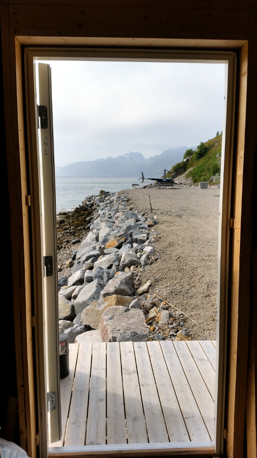 helicopter outside the door