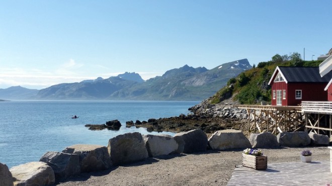 New rorbu at sea with someone cajaking nearby