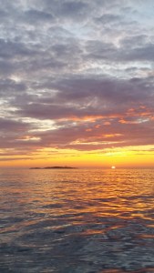 Sunset during evening fishing